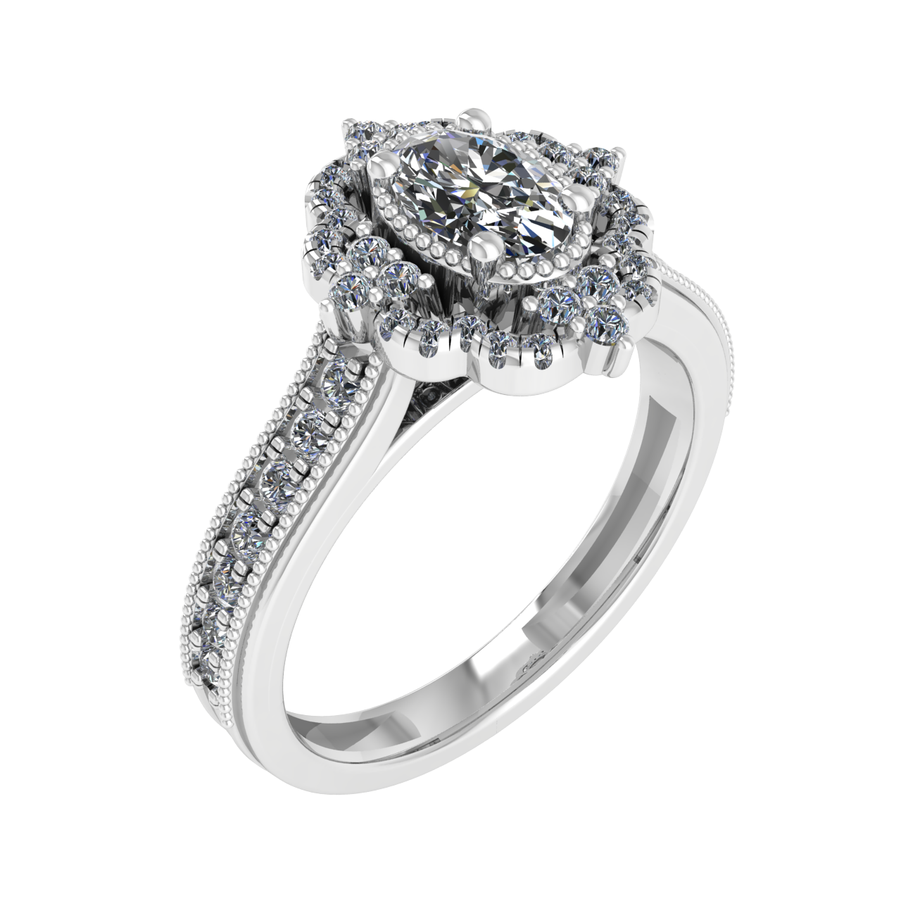 HALO 6.00mm x 4.00mm OVAL ENGAGEMENT RING